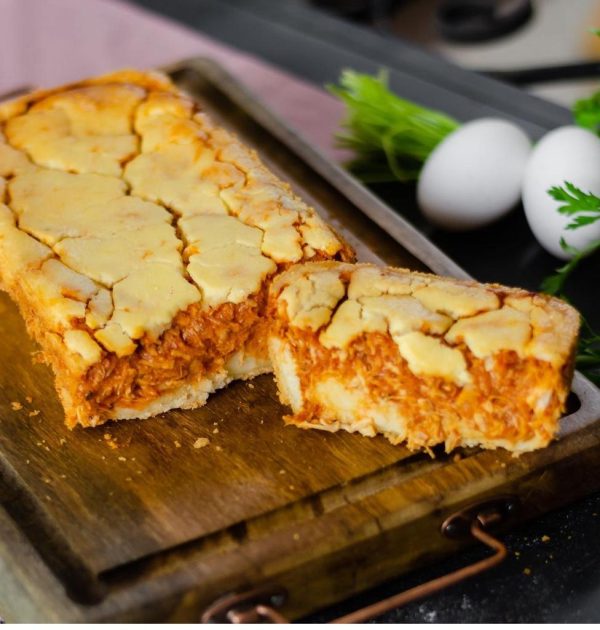 Torta de frango com cream cheese Philadelphia